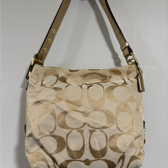 Coach Tan Shoulder Bag with Signature Pattern - Picture 1 of 6